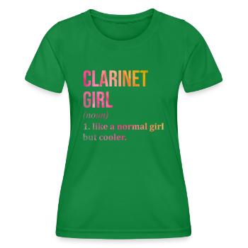 Clarinet - Women's Functional T-Shirt - kelly green - Front - AI Model Female 172 dark (172cm)