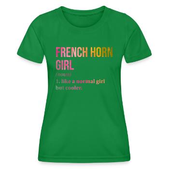 French Horn - Women's Functional T-Shirt - kelly green - Front - AI Model Female 172 dark (172cm)