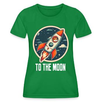Vers la Lune Shiba Inu Rocket Cryptomonnaie - T-shirt sport Femme - vert - Devant - AI Model Female 172 dark (172cm)