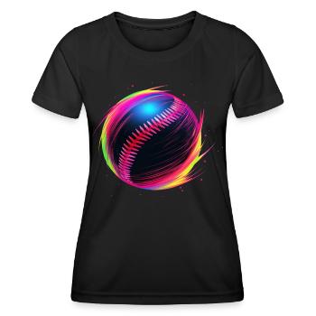 Baseball Ball Vaporwave - Frauen Funktions-T-Shirt - Schwarz - Vorne - AI Model Female 172 light (172cm)