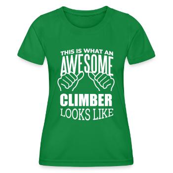 Climber - Women's Functional T-Shirt - kelly green - Front - AI Model Female 172 dark (172cm)