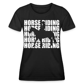 Horse Riding - Frauen Funktions-T-Shirt - Schwarz - Vorne - AI Model Female 172 light (172cm)