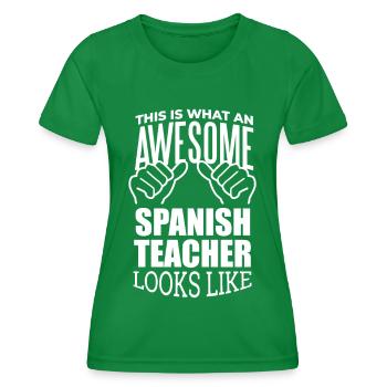 Espagnol - T-shirt sport Femme - vert - Devant - AI Model Female 172 dark (172cm)