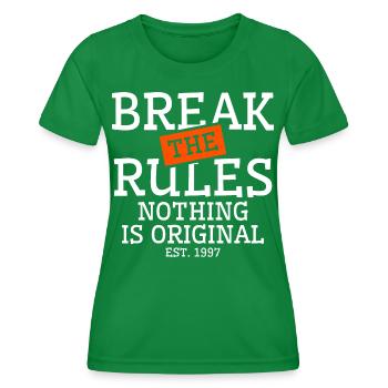break rules original - Women's Functional T-Shirt - kelly green - Front - AI Model Female 172 dark (172cm)