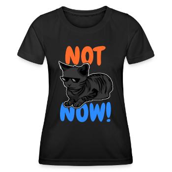 Drôle de chat - T-shirt sport Femme - noir - Devant - AI Model Female 172 light (172cm)