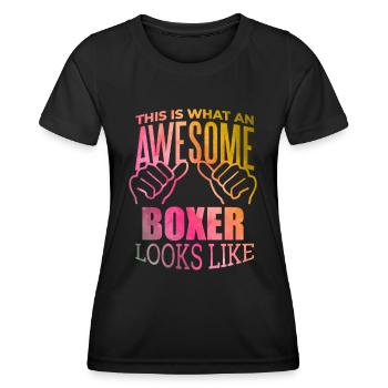 Boxing - Women's Functional T-Shirt - black - Front - AI Model Female 172 light (172cm)
