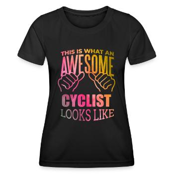 Cycling - Women's Functional T-Shirt - black - Front - AI Model Female 172 light (172cm)
