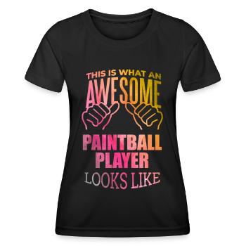 Paintball - Women's Functional T-Shirt - black - Front - AI Model Female 172 light (172cm)