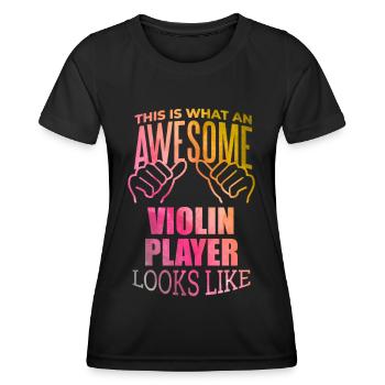 Violin - Women's Functional T-Shirt - black - Front - AI Model Female 172 light (172cm)