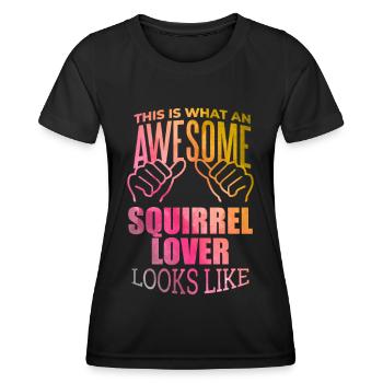 Eichhörnchen - Frauen Funktions-T-Shirt - Schwarz - Vorne - AI Model Female 172 light (172cm)