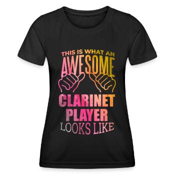 Clarinet - Women's Functional T-Shirt - black - Front - AI Model Female 172 light (172cm)