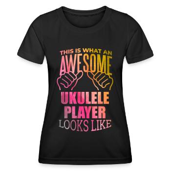 Ukulele - Women's Functional T-Shirt - black - Front - AI Model Female 172 light (172cm)