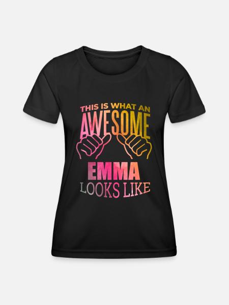 Emma Emma Emma - Frauen Funktions-T-Shirt - Schwarz