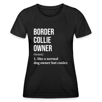 Border Collie - Women's Functional T-Shirt - black - Front - AI Model Female 172 light (172cm)