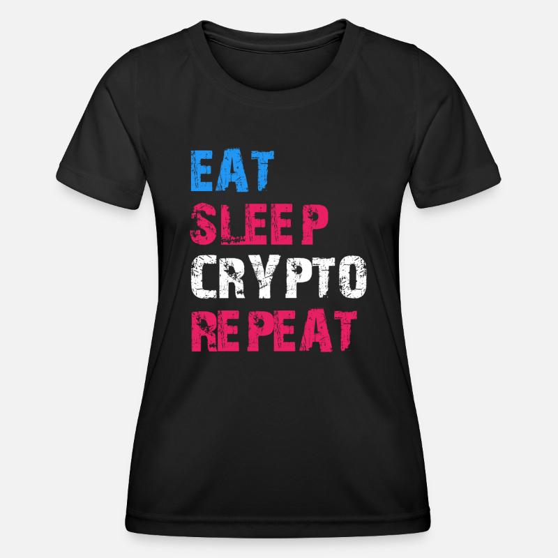 EAT SLEEP CRYPTO REPEAT - Women's Functional T-Shirt - black