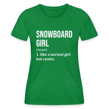 Snowboard - Women's Functional T-Shirt - kelly green - Front - AI Model Female 172 dark (172cm)