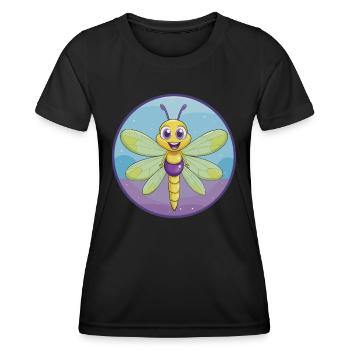 Libelle Niedliche Kawaii Cartoon Clipart Tier Haustier - Frauen Funktions-T-Shirt - Schwarz - Vorne - AI Model Female 172 light (172cm)