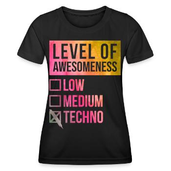 techno - T-shirt sport Femme - noir - Devant - AI Model Female 172 light (172cm)