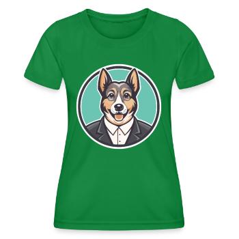 Castro Laboreiro Chien Race Dessin animé Kawaii Clipart - T-shirt sport Femme - vert - Devant - AI Model Female 172 dark (172cm)