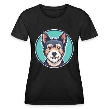 Teddy Roosevelt Terrier Chien Race Dessin animé Kawaii - T-shirt sport Femme - noir - Devant - AI Model Female 172 light (172cm)