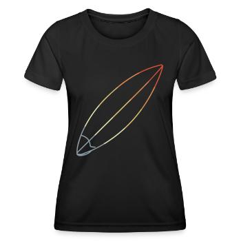 Surfbrett - Frauen Funktions-T-Shirt - Schwarz - Vorne - AI Model Female 172 light (172cm)