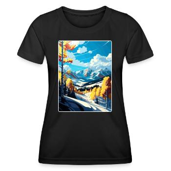 Aspen Ski Resort Colorado Affiche de voyage souvenir - T-shirt sport Femme - noir - Devant - AI Model Female 172 light (172cm)