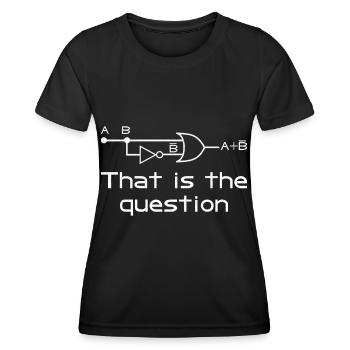 Das ist hier die Frage - Frauen Funktions-T-Shirt - Schwarz - Vorne - AI Model Female 172 light (172cm)