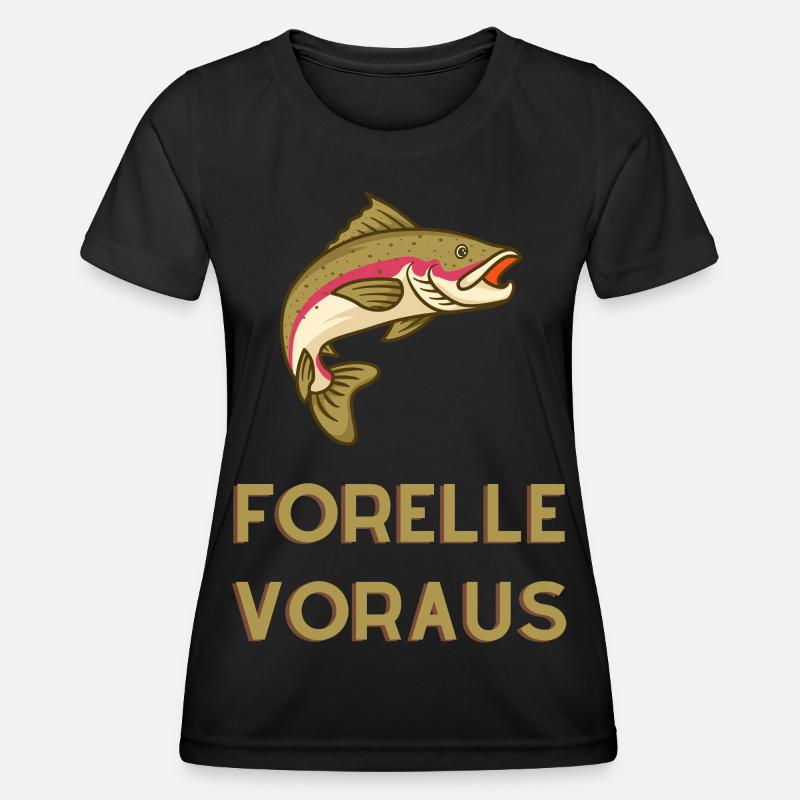 Trout Ahead: Nature's Catch - Women's Functional T-Shirt - black