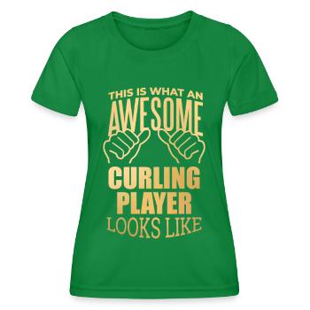 Curling - Frauen Funktions-T-Shirt - Kelly Green - Vorne - AI Model Female 172 dark (172cm)