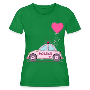 Police Herz Rosa - Frauen Funktions-T-Shirt - Kelly Green - Vorne - AI Model Female 172 dark (172cm)