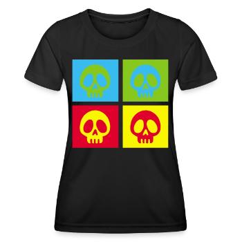 Pop art manga skull - Women's Functional T-Shirt - black - Front - AI Model Female 172 light (172cm)
