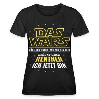 Rente Das wars - Glücklicher Rentner ich jetzt bin - Frauen Funktions-T-Shirt - Schwarz - Vorne - AI Model Female 172 light (172cm)