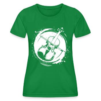 Violin - Women's Functional T-Shirt - kelly green - Front - AI Model Female 172 dark (172cm)