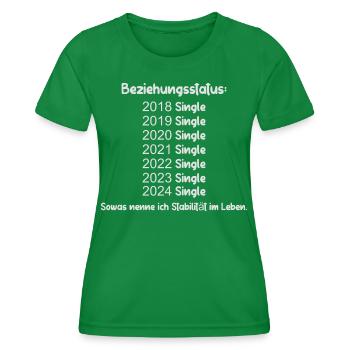 Beziehungsstatus Single - Frauen Funktions-T-Shirt - Kelly Green - Vorne - AI Model Female 172 dark (172cm)