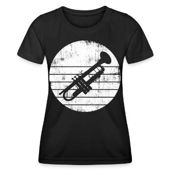 Trompete Skizze - Frauen Funktions-T-Shirt - Schwarz - Vorne - AI Model Female 172 light (172cm)