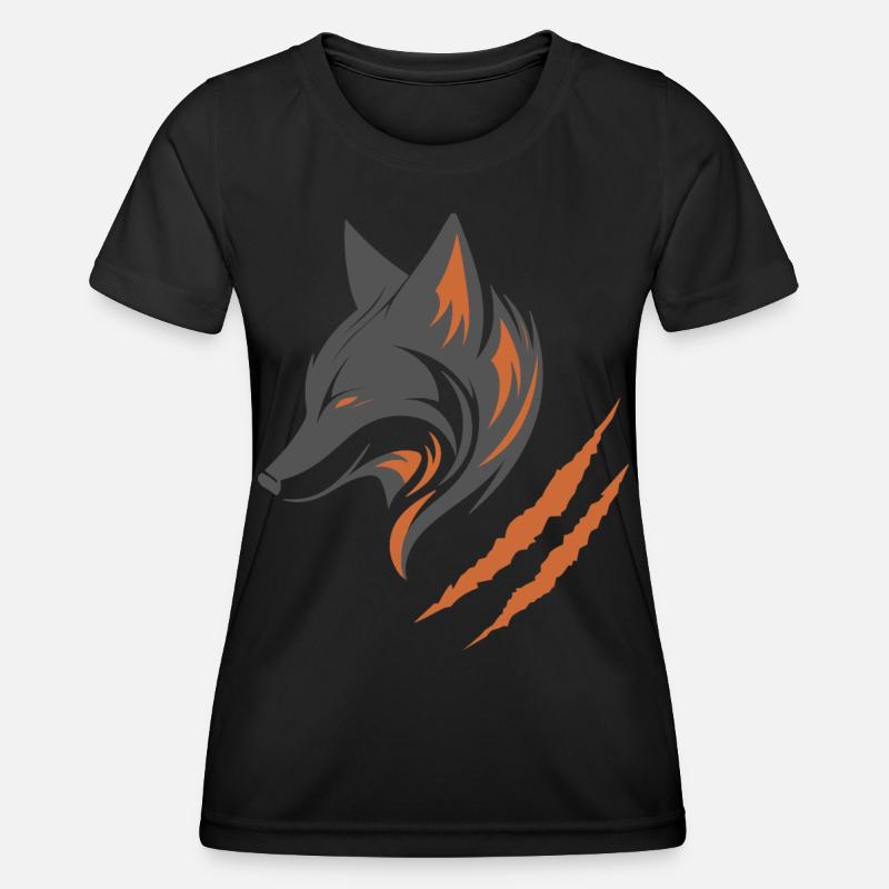 Grey Fox | Orange Fox - Women's Functional T-Shirt - black