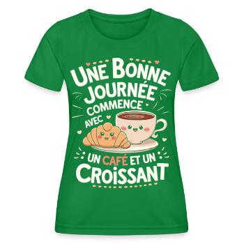 Coffee Humor Gift For Coffee Lovers - Women's Functional T-Shirt - kelly green - Front - AI Model Female 172 dark (172cm)