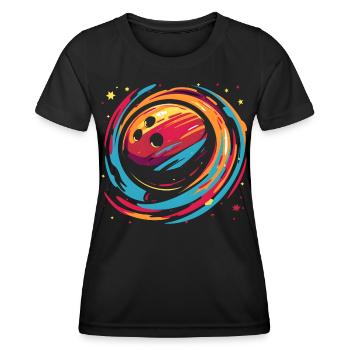 Boule de bowling rétro - T-shirt sport Femme - noir - Devant - AI Model Female 172 light (172cm)