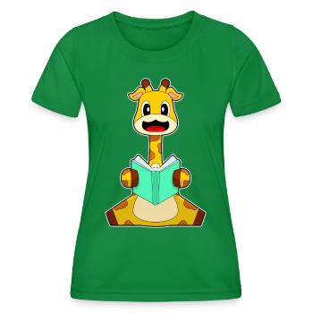 Livre de nerd girafe - T-shirt sport Femme - vert - Devant - AI Model Female 172 dark (172cm)