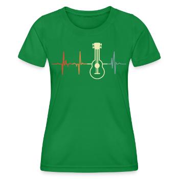 Ukulele Heartbeat Retro - Women's Functional T-Shirt - kelly green - Front - AI Model Female 172 dark (172cm)