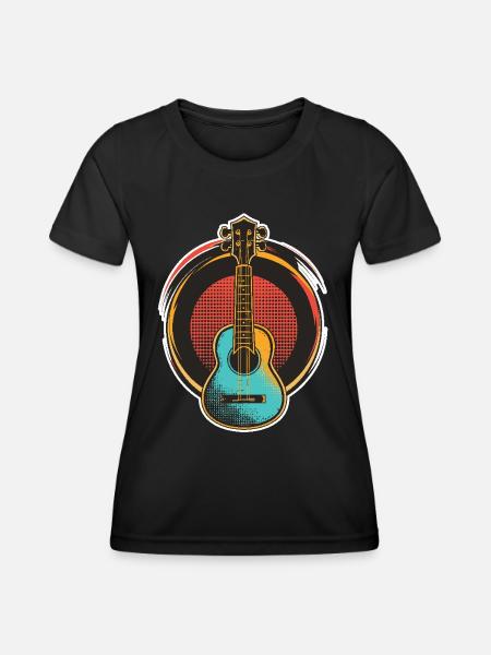 Ukulele - Frauen Funktions-T-Shirt - Schwarz