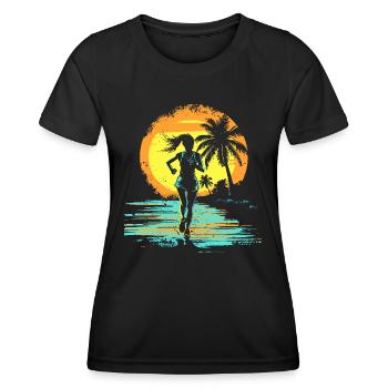 Läuferin - Frauen Funktions-T-Shirt - Schwarz - Vorne - AI Model Female 172 light (172cm)