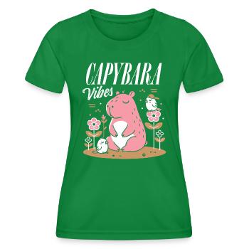 Entspannte Capybara-Vibes - Frauen Funktions-T-Shirt - Kelly Green - Vorne - AI Model Female 172 dark (172cm)