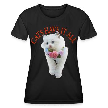 Sassy Cat - Women's Functional T-Shirt - black - Front - AI Model Female 172 light (172cm)