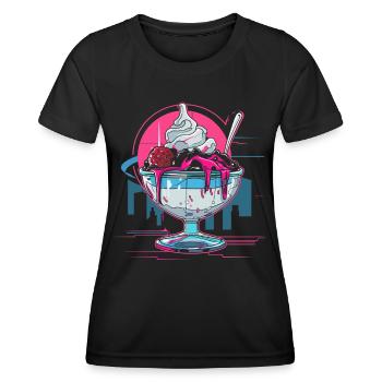 cream sundae Retrowave - Women's Functional T-Shirt - black - Front - AI Model Female 172 light (172cm)