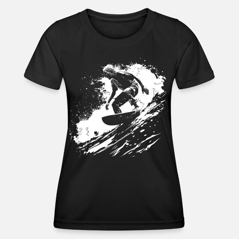 Surfing - Women's Functional T-Shirt - black