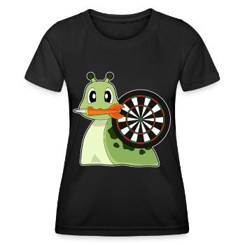 Schnecke Dart Dartscheibe - Frauen Funktions-T-Shirt - Schwarz - Vorne - AI Model Female 172 light (172cm)