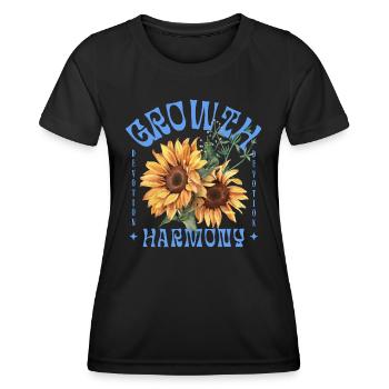 Growth Harmony Sunflower Art - Women's Functional T-Shirt - black - Front - AI Model Female 172 light (172cm)
