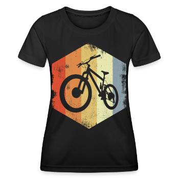 Vintage Mountainbike - Frauen Funktions-T-Shirt - Schwarz - Vorne - AI Model Female 172 light (172cm)