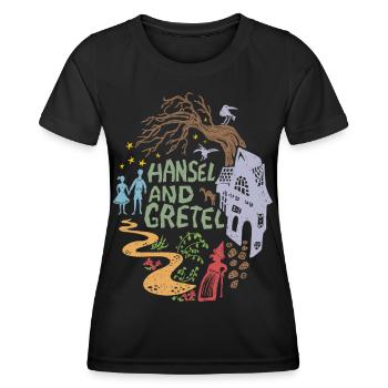 Hänsel und Gretel Hexenhaus Vintage - Frauen Funktions-T-Shirt - Schwarz - Vorne - AI Model Female 172 light (172cm)
